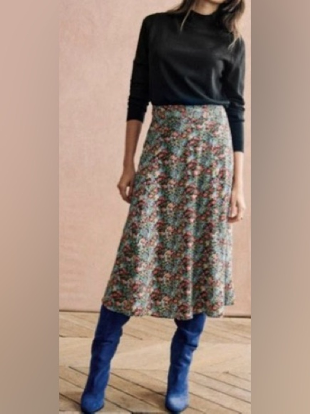Sezane Tabata Skirt in California Floral Print